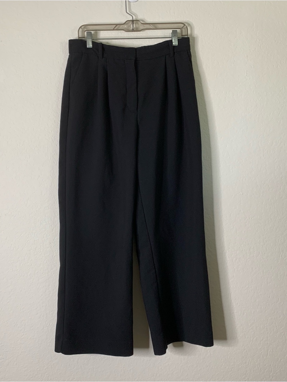 Abercrombie & fitch womens black Sloane tailored wide leg trousers pants 12S/31